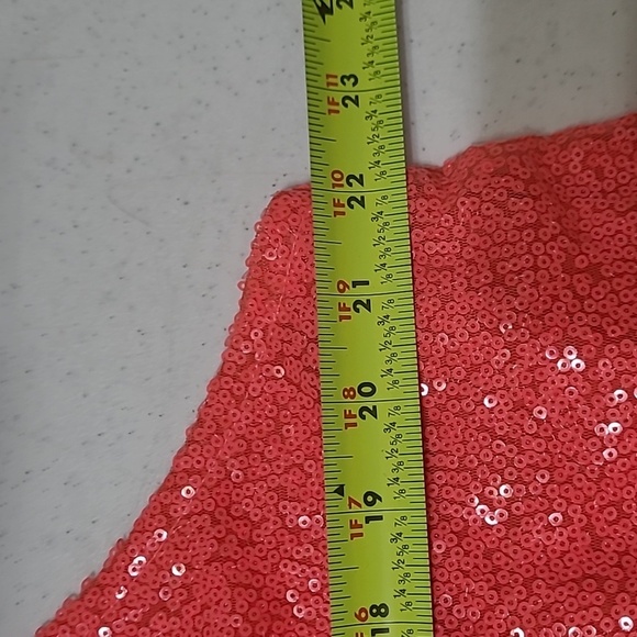 NWT 18 Centimeters Elegant Coral Sequin Mini Dress size 3X - Picture 8 of 11